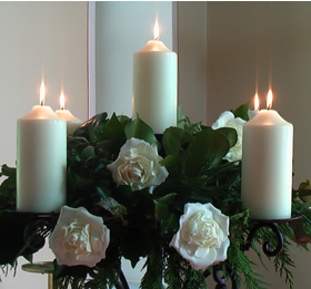 candleabra with flowers